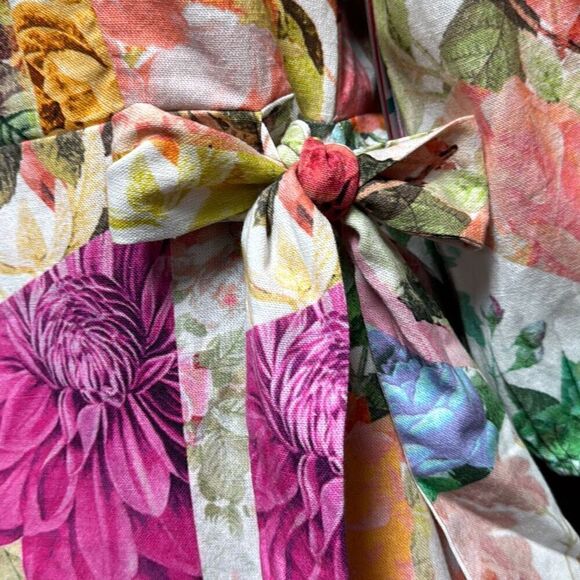 Vince Camuto Faux Wrap Square Neck Floral Print Dress Size 16 NEW - Picture 4 of 10